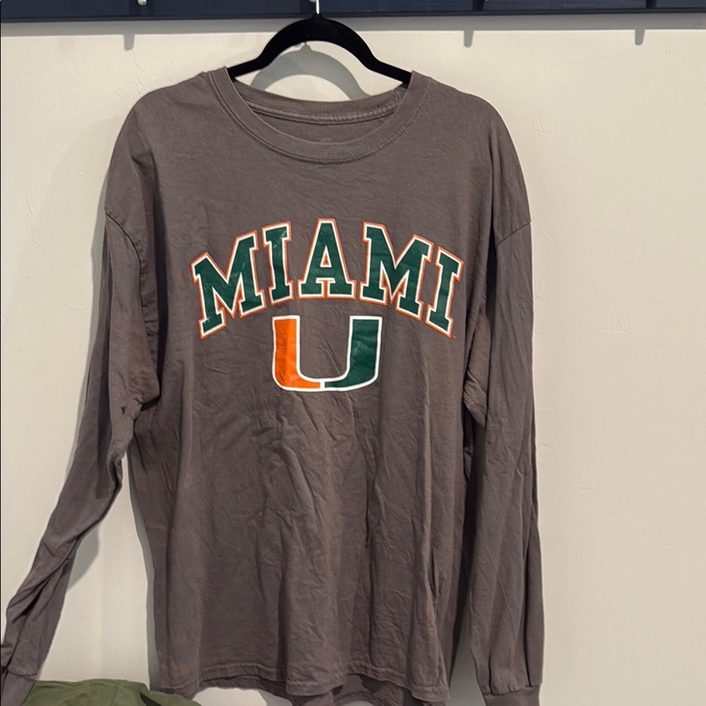 Fanatics Gray Miami Long Sleeve Shirt